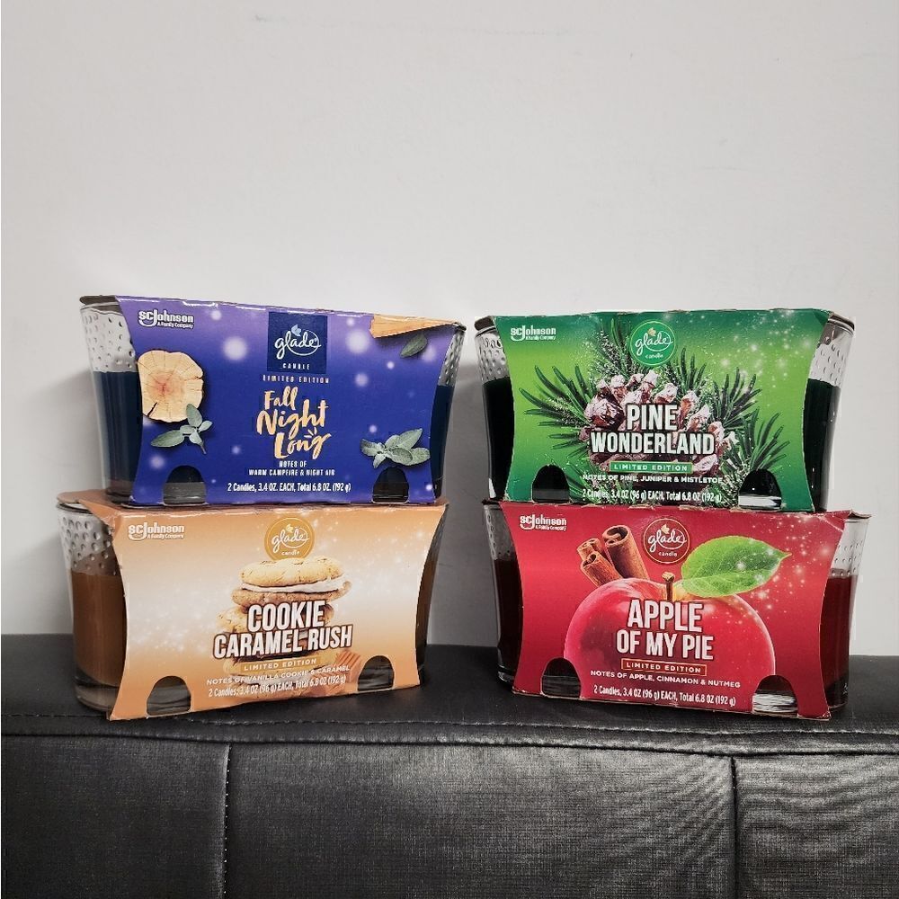 New Glade Limited Edition Christmas Winter Air Care Candles Bundle